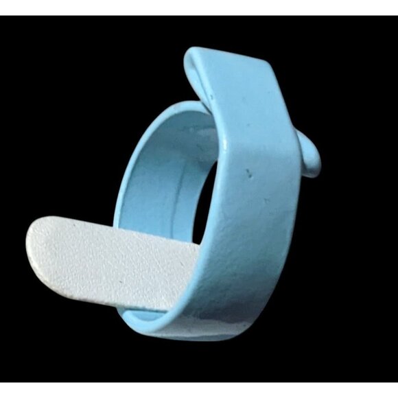 Abstract Blue Metal Enamel Finished Fashion Ring Size 8 - Picture 4 of 12